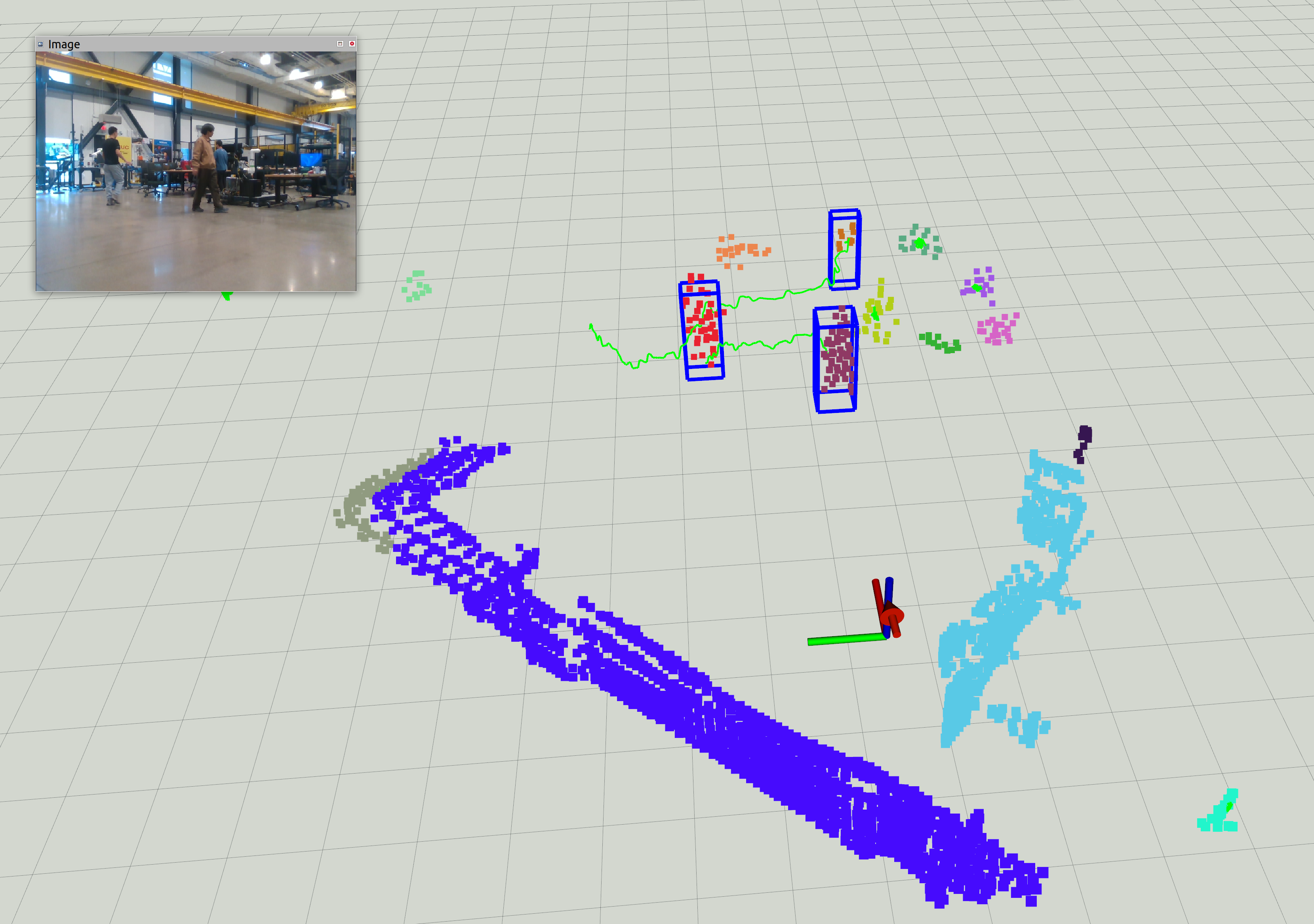 Detection and tracking results on a sequence of LiDAR and camera frames